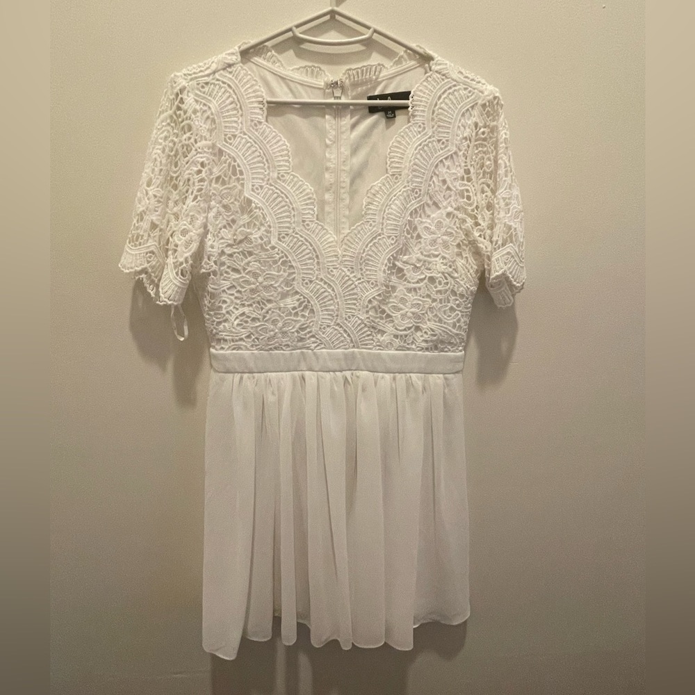 White Mini Dress Worn Once! | Size M | Empire Waist